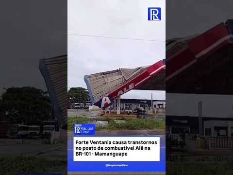 A estrutura da cobertura do Posto Alê, localizado às margens da BR-101.
