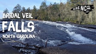 💦  Bridal Veil Falls Easy Off the Beaten Path Waterfall in Dupont Forest near Brevard/Asheville, NC