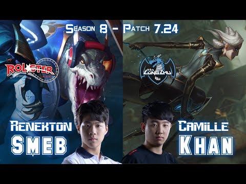 KT Smeb RENEKTON vs LZ Khan CAMILLE Top - Patch 7.24 KR Ranked