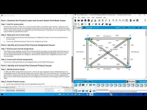 6.3.4 packet tracer - troubleshoot etherchannel