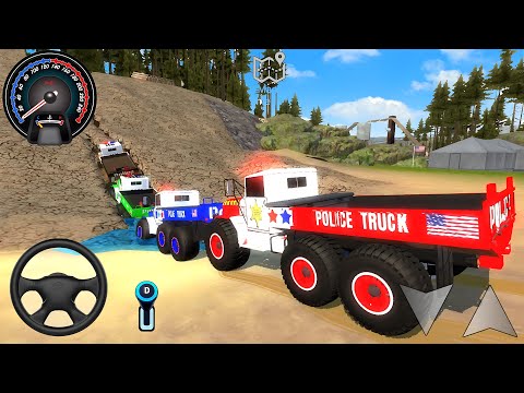 Juegos De Carros - Transporting US Police Monster Trucks #2 - Car Extreme Racing Android [Gameplay]