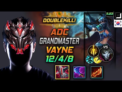 GrandMaster Vayne Adc vs Jhin - 천상계 원딜 베인 철갑궁 치속 - LOL KR 11.23