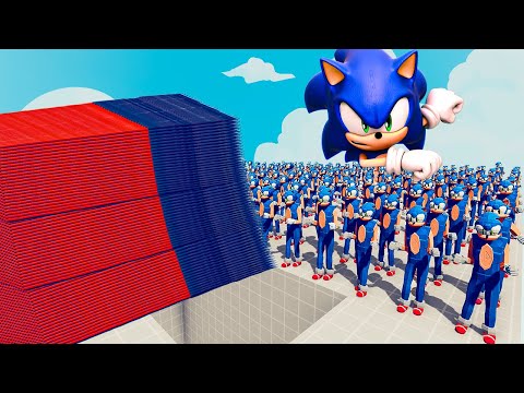 100x SONIC + 1x GIANT vs 3 EVERY GOD - Totally Accurate Battle Simulator TABS