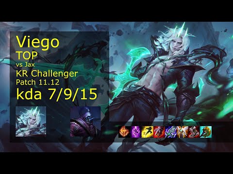 Viego vs Jax Top - KR Challenger 7/9/15 Patch 11.12 Gameplay // [롤] 비에고 vs 잭스 탑