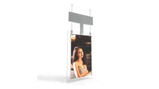 Ultra Thin Double-sided Hanging LCD Digital Signage Kiosk for Advertising youtube video