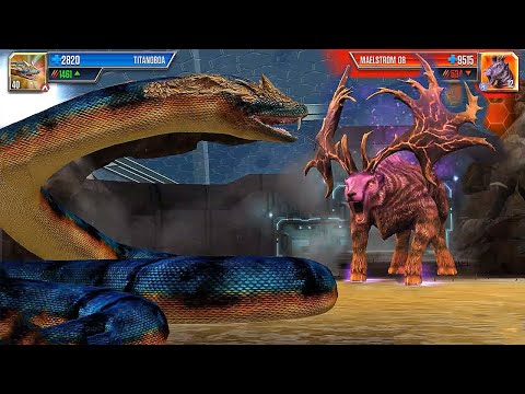 The Giant Titanoboa vs Maelstrom 08 Boss Tournament | Jurassic World The Game