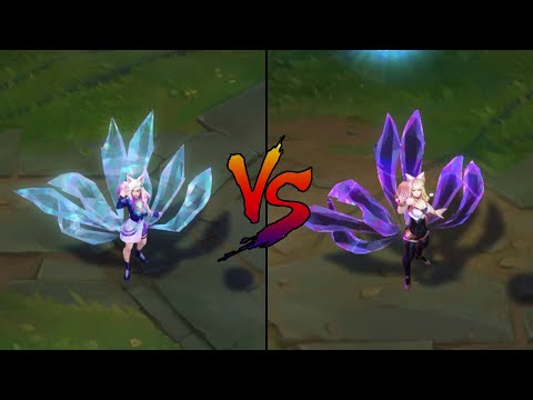 KDA ALL OUT Ahri vs KDA Ahri Skin Comparison Spotlight