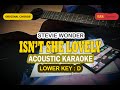 ISN'T SHE LOVELY Karaoke Lower Key - Stevie Wonder