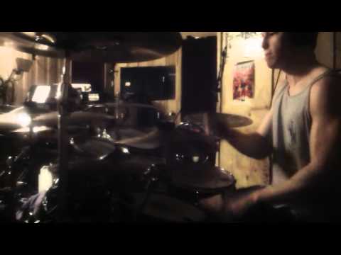 Liam Weedall recording drums for Obsidian Aspect