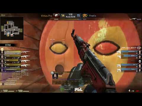Virtus Pro vs Fnatic 2017. Best moments, summary,  Krakow 2017. Cache map.