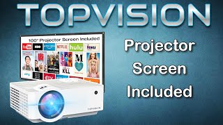 TopVision T6 (1080p supported) Projector - Projector Screen Included