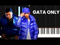 FloyyMenor - GATA ONLY ft. Cris MJ Piano Cover Tutorial Intru Karaoke