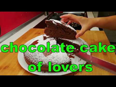 Chocolate cake with amaretti, no weighing only table glass (torta di cioccolato senza bilancia)