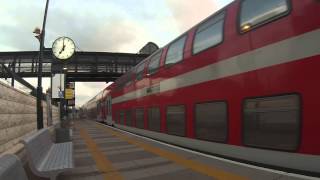 preview picture of video 'Israel. Train leaving the station Binyamina'