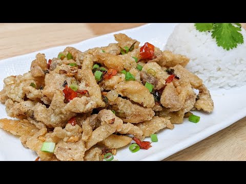 POULET FRIT SEL ET POIVRE COMME AU RESTO- Salt and pepper chicken - HOP DANS LE WOK!