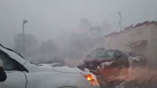 In my car In what seems like a tornado  in Broomall PA