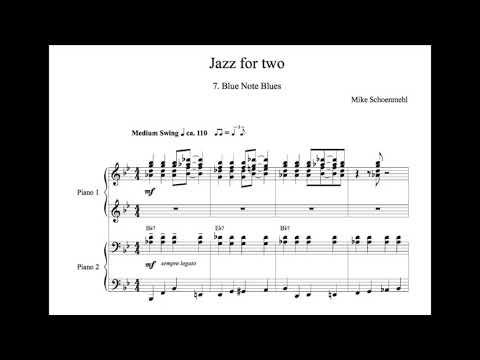 M. Schoenmehl - 7. Blue Note Blues (Jazz for two) for piano four hands (Score)