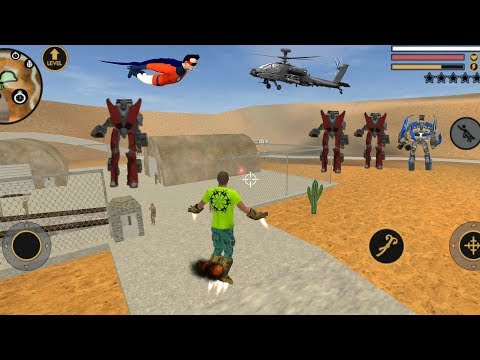 Vegas Crime Simulator (Vegas Hero Fight on Army Base) Red Car Robot Capture Army Base - Gameplay HD
