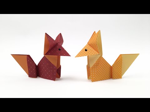 Easy Origami Fox - Easy Origami Tutorial - How to make an origami fox