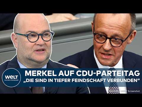 CDU-PARTEITAG: Merkel sorgt für Spannung bei Auftritt von Merz! Kanzler unter Druck