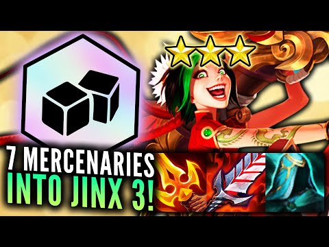 7 MERCENARIES JINX 3 ⭐⭐⭐ 50K DAMAGE 1V9! | Teamfight Tactics Patch 12.2b