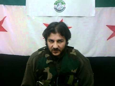 خليل البورداني قائد كتيبة محمد صلى الله عليه وسلم يلقي بياناً يوضح فيه مهام الجيش الحر في مدينة دير الزور