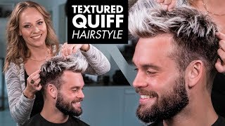 Messy Textured Quiff Hairstyle - Mens Hair 2019