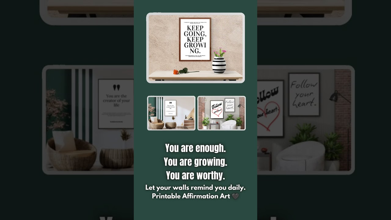 Positive Affirmation Wall Art @BokysMedia 