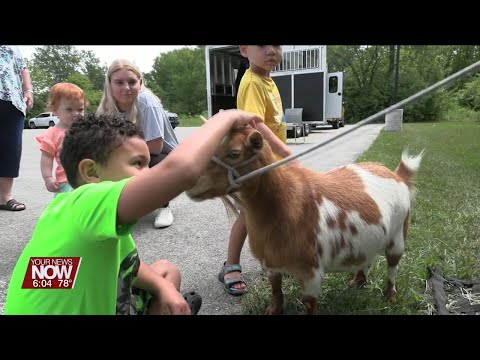 Little Riverbend Farm visits the Elida Library giving kids a chance to meet some goats, ponies, and