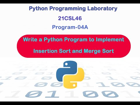 21csl46 Program 04a How To Implement Insertion Sort Python Programming Laboratory