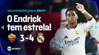 ENDRICK ACABOU COM O JOGO! REAL ATIVOU O PACTO E VIROU COM 3 GOLS EM 7 MINUTOS! ROMA 3X4 REAL MADRID