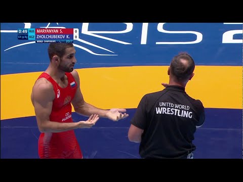 BRONZE GR - 59 kg: S. MARYANYAN (RUS) df. K. ZHOLCHUBEKOV (KGZ) by VSU1, 10-2