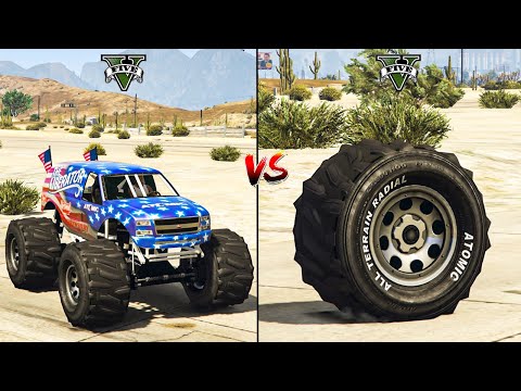 GTA 5 Monster Truck VS Monster Wheel Car - Which is best? @twin.gaming6786 @umbocars @gamifyy1437