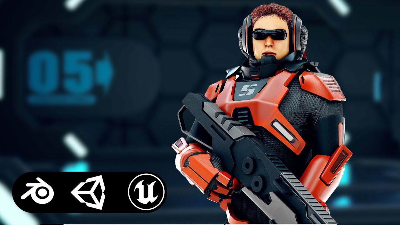 Cyborg Soldier Rx-600 Auto-Rig Pro Rigged For Mixamo Unreal Engine Unity 3D Model