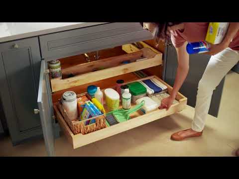 Under-Sink Pull-Out Sliding Tray Shelves for Base Cabinets