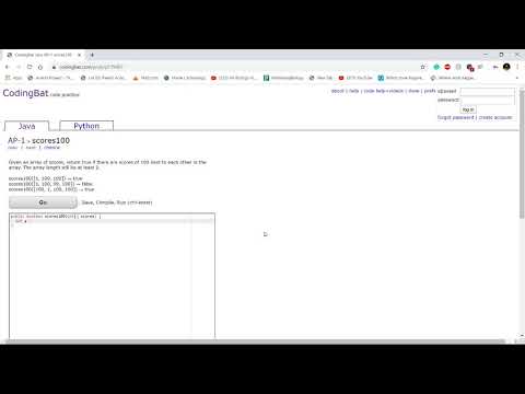 Ap 1 Scores100 Java Tutorial Codingbat Com