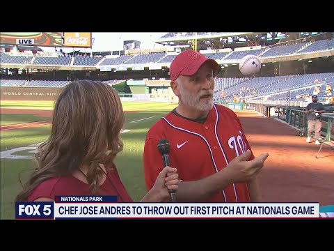 Jose Andres throws the first pitch at Nationals Park | FOX 5 DC
