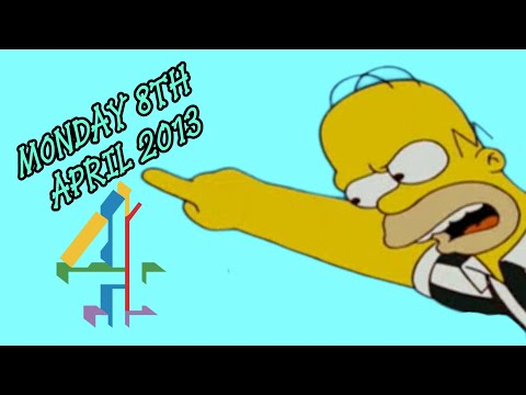 Channel 4 continuity and adverts - Monday 8th April 2013