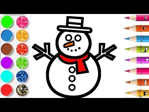 Coloriage Bonhomme de neige Apprendre des mots et l'alphabet vidéo éducative & Planète coloriage