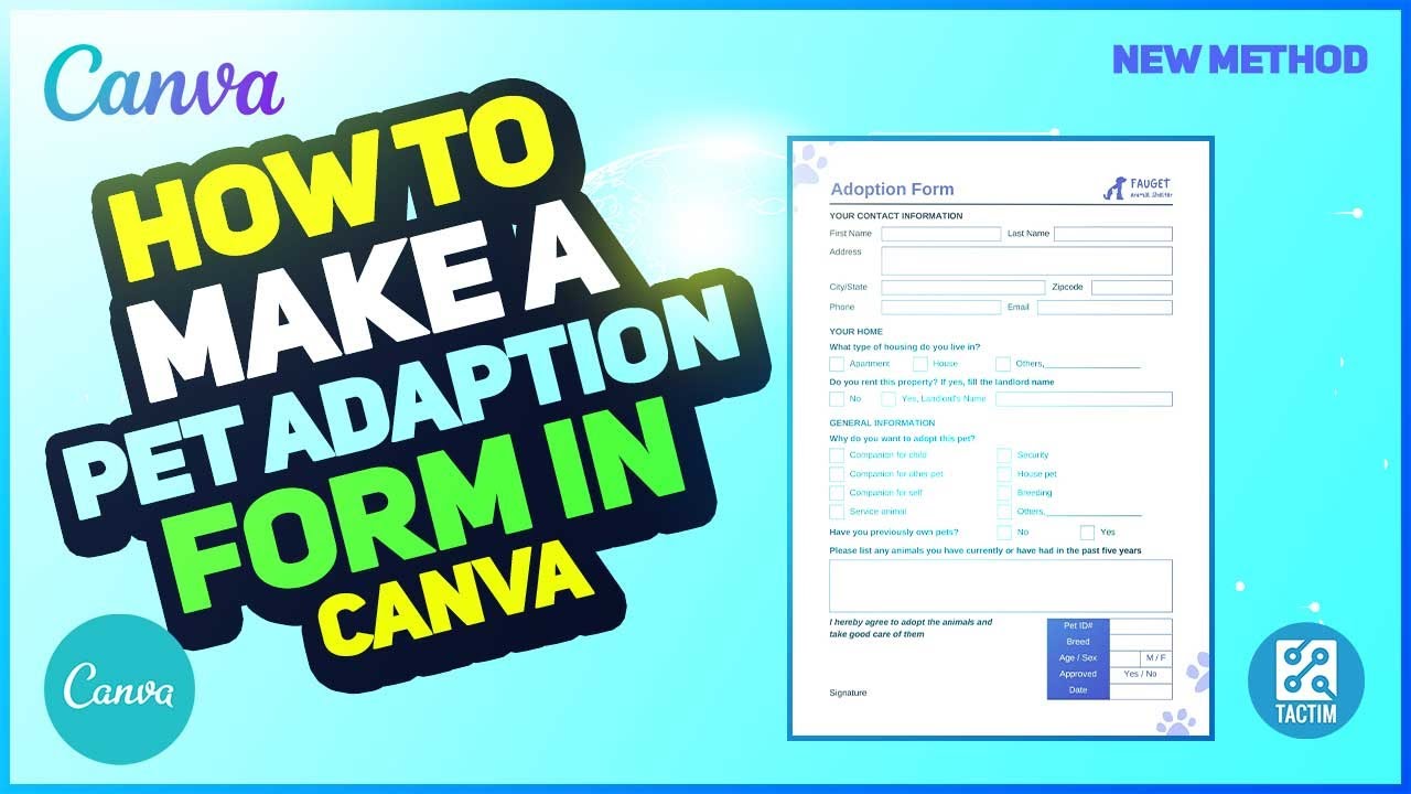 Creating a Pet Adoption Form in Canva | Easy Tutorial 2025