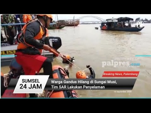 Warga Gandus Hilang Disungai Musi TIM SAR Lakukan Penyelaman