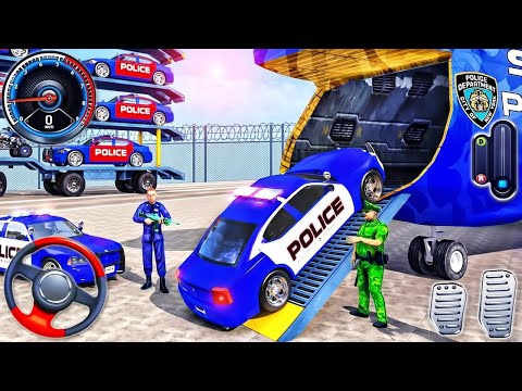 US Police Limousine Transport Truck -  Helicopter Multi Level Car Driving : Android Gameplay #62