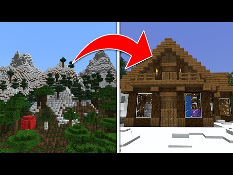 We Built A Mountain House In Minecraft 1.18