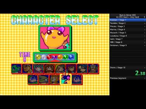 Speedrun : Bust-A-Move 3 DX (PSX) VS Cpu Hard + Very Hard (8m01s)