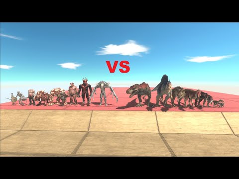 Infernals team vs Carnivore dinosaurs in Gorilla Far Challenge-animal revolt battle simulator