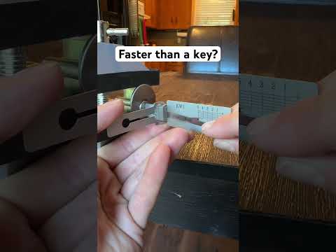 Not quite faster but the Lishi Picks can be very quick. KW1 Pick seen here with Kwikset cylinder.