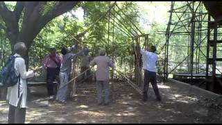 preview picture of video 'Foldable Bamboo frame for an   Emergency or temporary  Shelter or a green house'