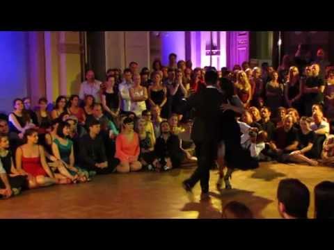  Maria Ines Bogado  and  Sebastian Jimenez  are  dancing  to  a  tango  at  Łódź Tango Salon Festival  in  2014