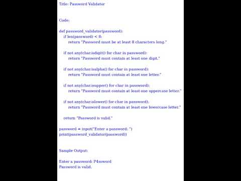 Password Validator Python Datasciencecookie Com