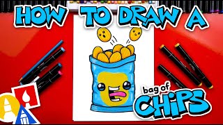 How To Draw A Funny Bag Of Chips